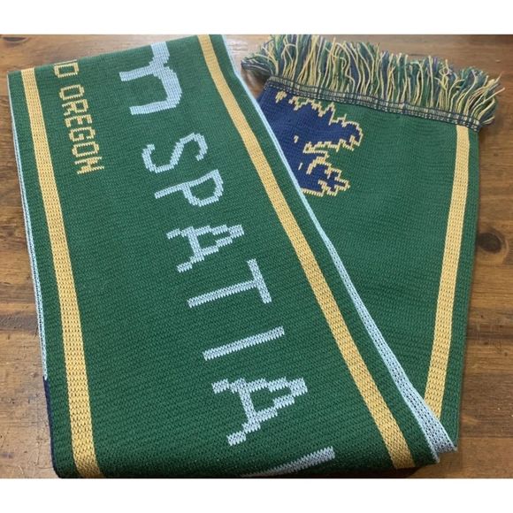 Quantum Spatial Soccer Scarf Portland Oregon/Blue Brown Green/7”x56” - Picture 2 of 6